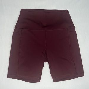 Maroon Biker Shorts